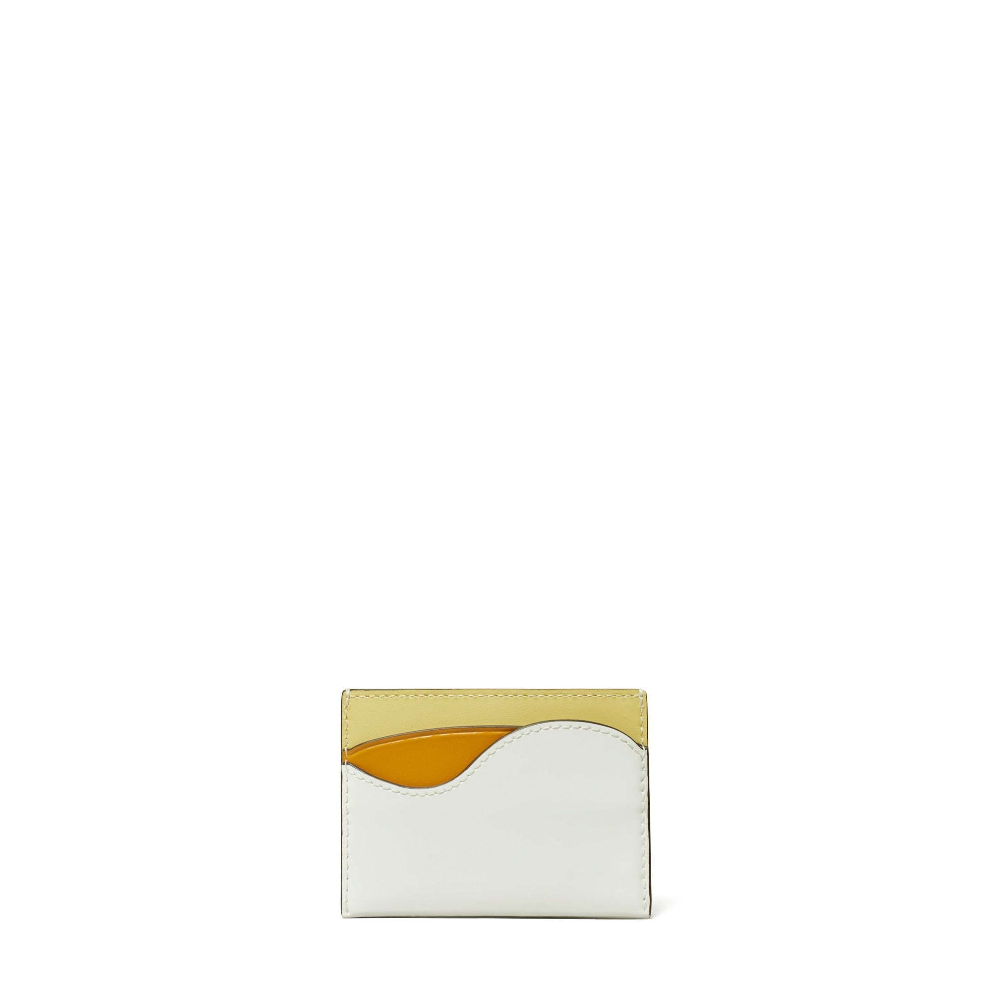 Women Robinson Spazzolato Color-Block Card Case - Optic White / Carambola
