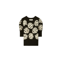 Women Rose-Embroidered Sweater - Black