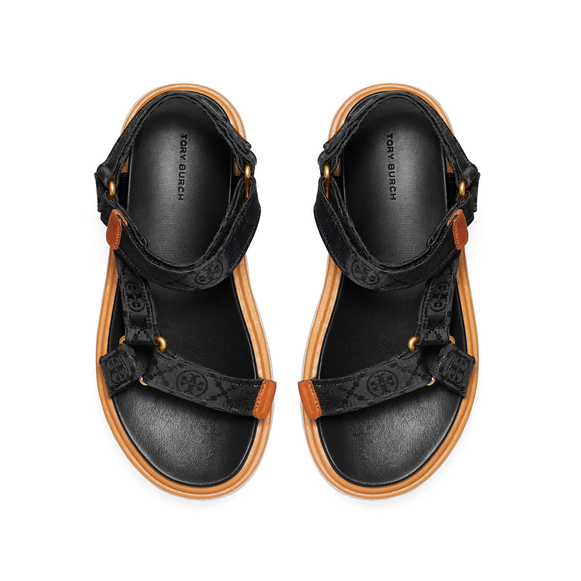 Women T Monogram Rope Sport Sandal - Perfect Black / Perfect Black