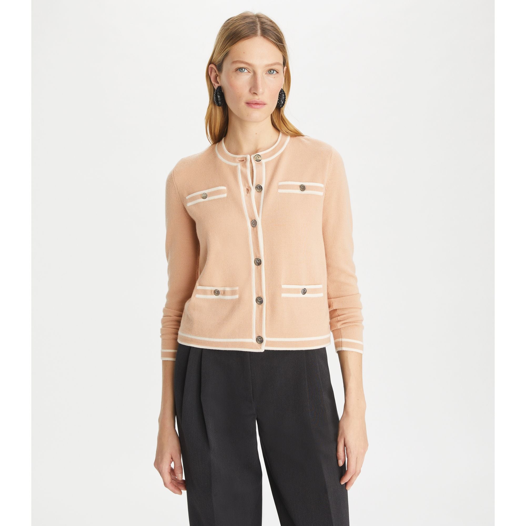 Women Kendra Cardigan - Rose Silk / French Cream