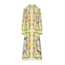 Women Printed Silk Shirtdress - Orange Carousel