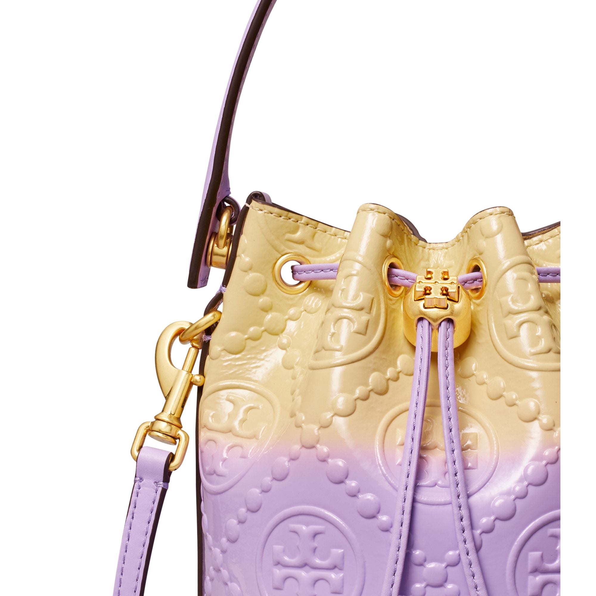 Women T Monogram Dip Dye Mini Bucket Bag - Lavender Cloud Multi