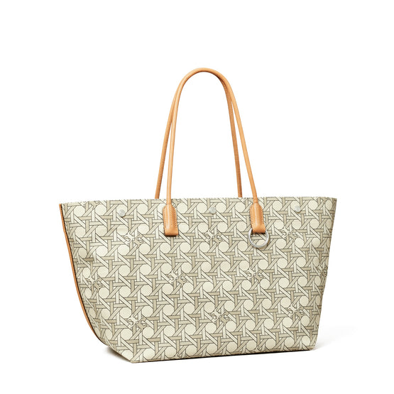 Women Canvas Basketweave Tote - New Ivory Basketweave