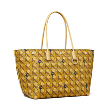 Women Canvas Basketweave Tote - Tan Basketweave