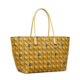 Women Canvas Basketweave Tote - Tan Basketweave