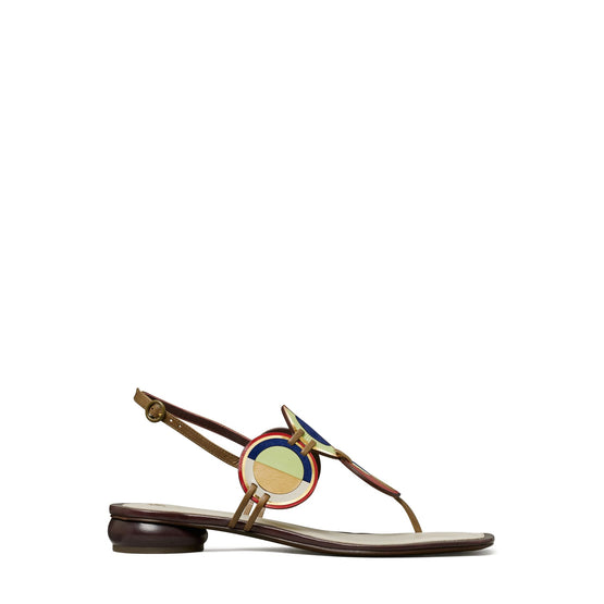 Women Marquetry Sandal 25Mm - Toasted Sesame / New Ivory