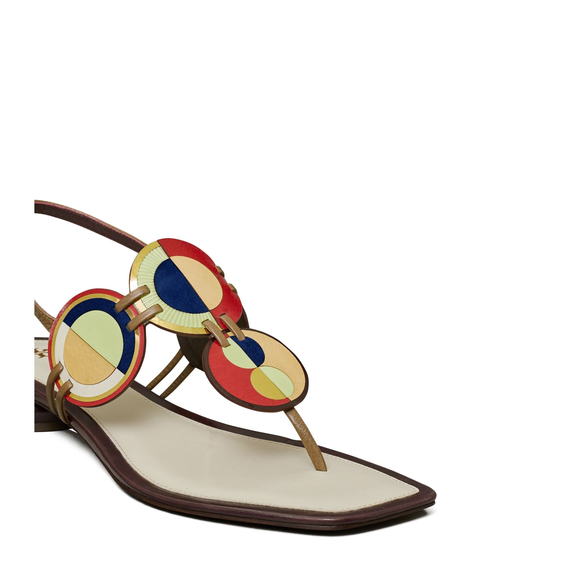 Women Marquetry Sandal 25Mm - Toasted Sesame / New Ivory