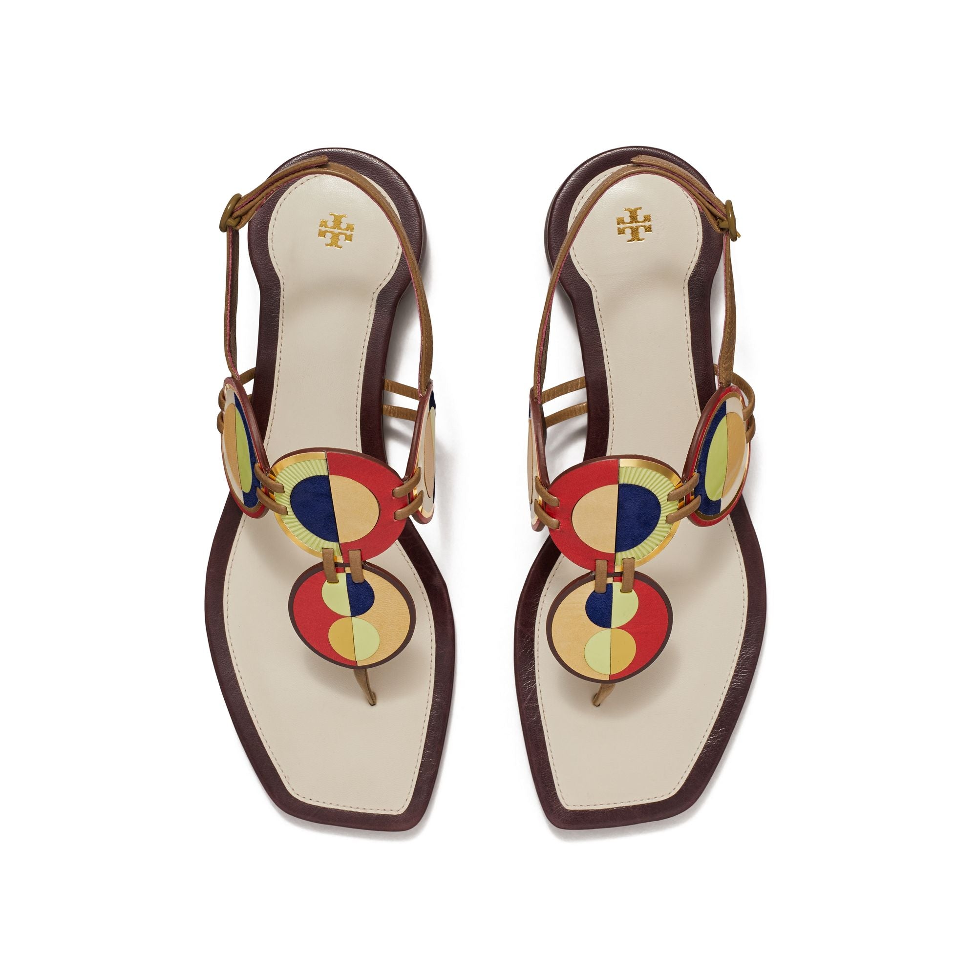 Women Marquetry Sandal 25Mm - Toasted Sesame / New Ivory