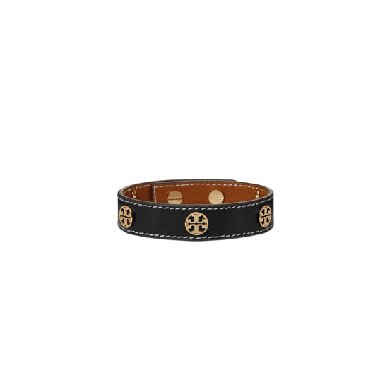 Women Miller Leather Bracelet - Tory Gold / Black