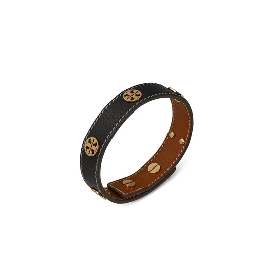 Women Miller Leather Bracelet - Tory Gold / Black