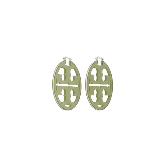 Women Miller Resin Hoop Earring - Tory Silver / Green