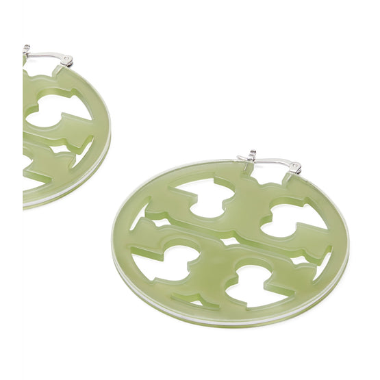Women Miller Resin Hoop Earring - Tory Silver / Green