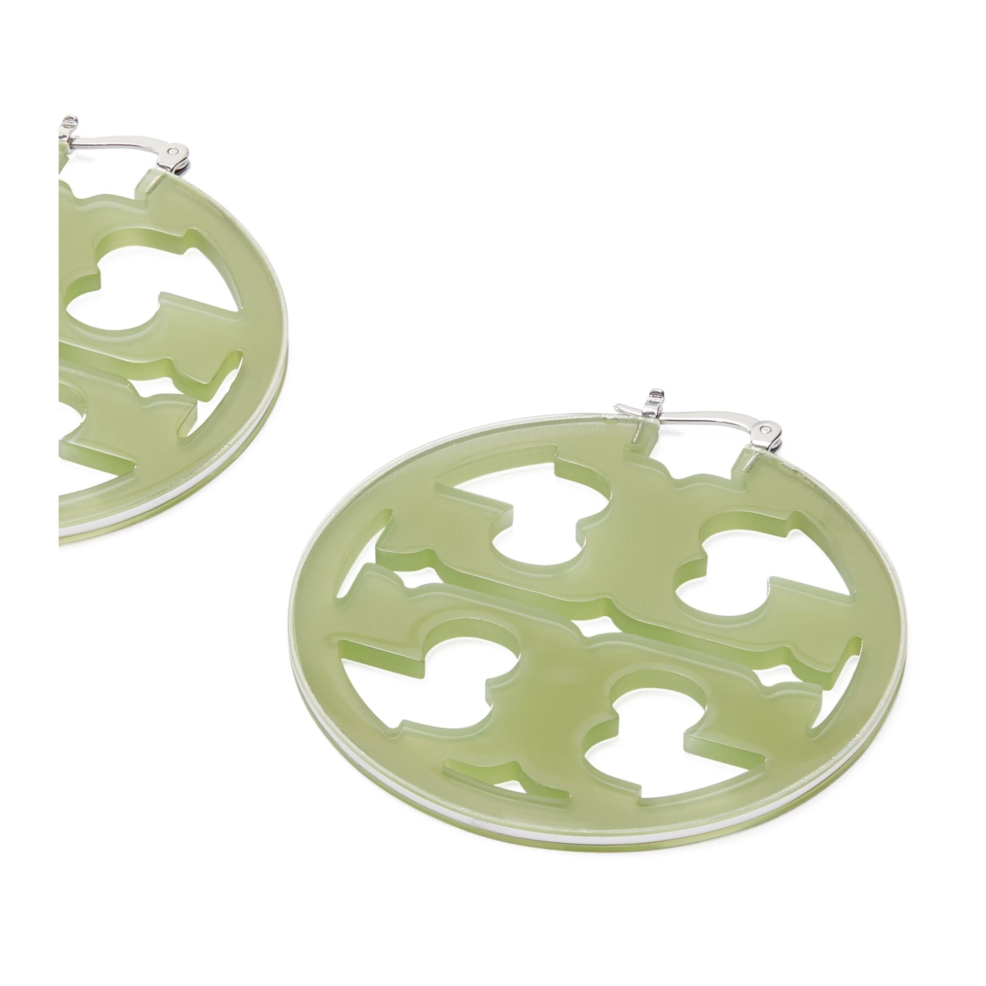Women Miller Resin Hoop Earring - Tory Silver / Green