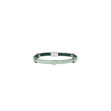 Women Eleanor Leather Bracelet - Tory Silver / Mint Green