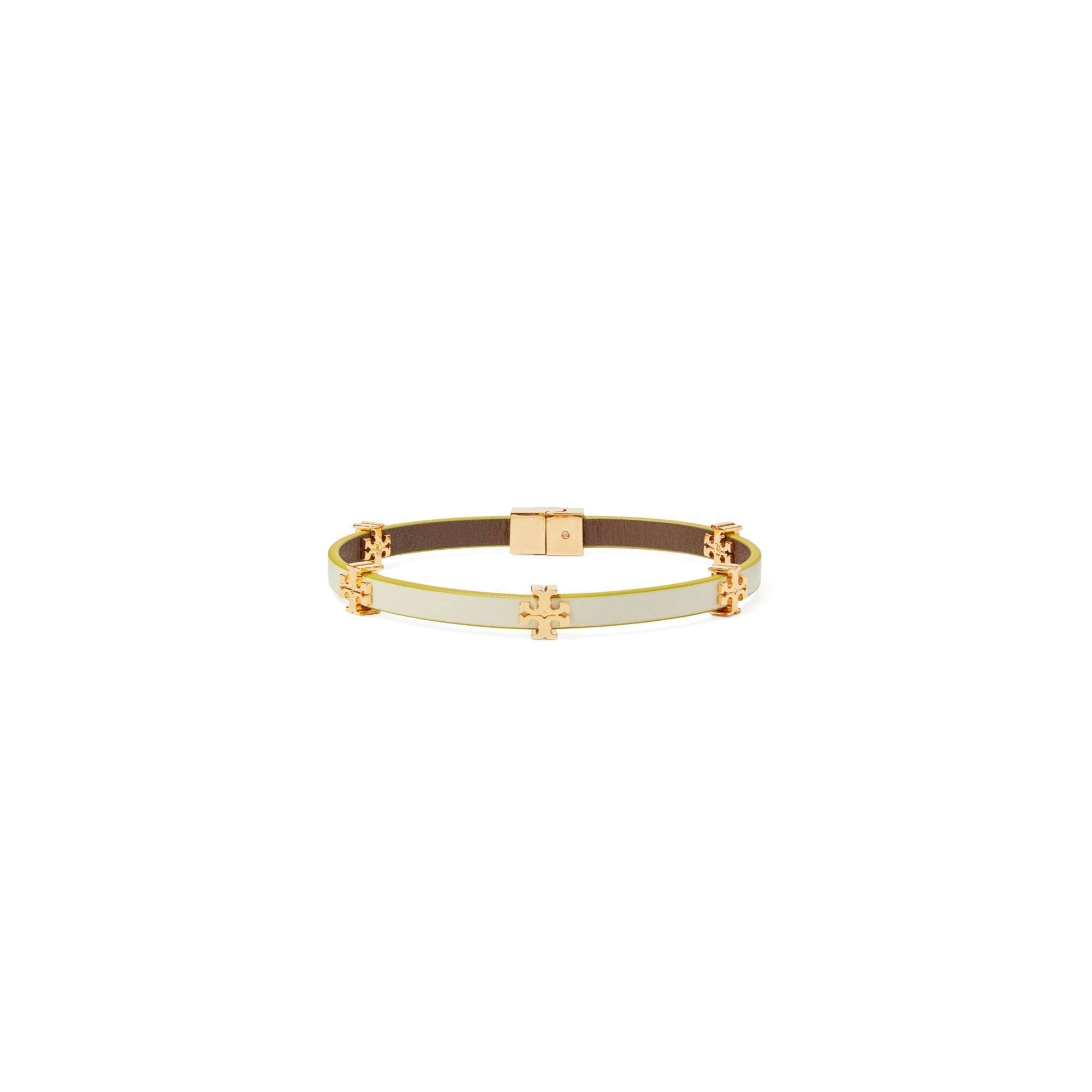 Women Eleanor Leather Bracelet - Tory Gold / New Ivory