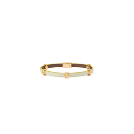 Women Eleanor Leather Bracelet - Tory Gold / New Ivory