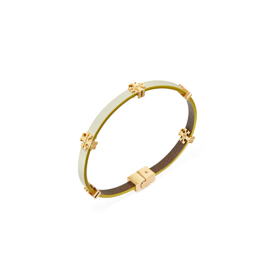Women Eleanor Leather Bracelet - Tory Gold / New Ivory