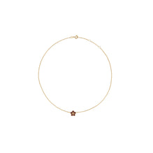 Women Forget Me Not Enamel Pendant Necklace - Tory Gold / Burgundy