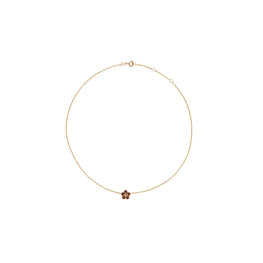 Women Forget Me Not Enamel Pendant Necklace - Tory Gold / Burgundy