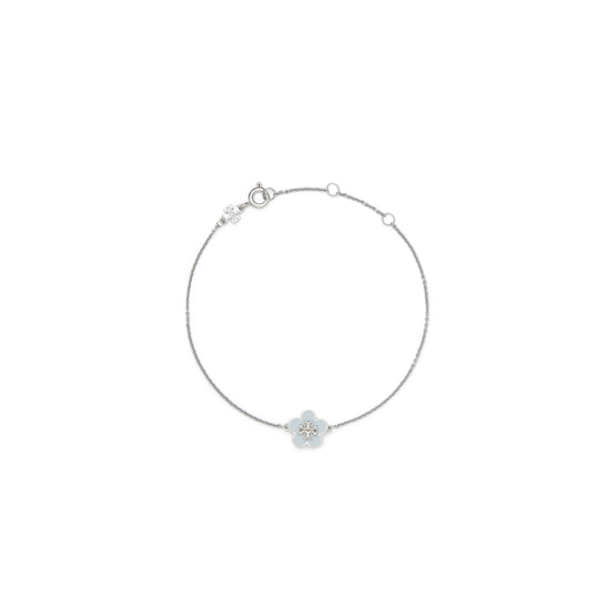 Women Kira Enamel Flower Bracelet - Tory Silver / Light Blue