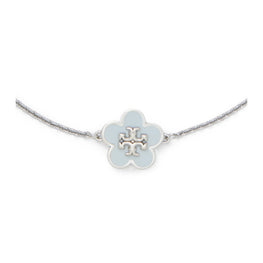 Women Kira Enamel Flower Bracelet - Tory Silver / Light Blue