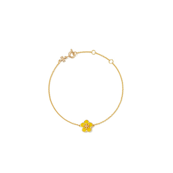 Women Kira Enamel Flower Bracelet - Tory Gold / Freesia