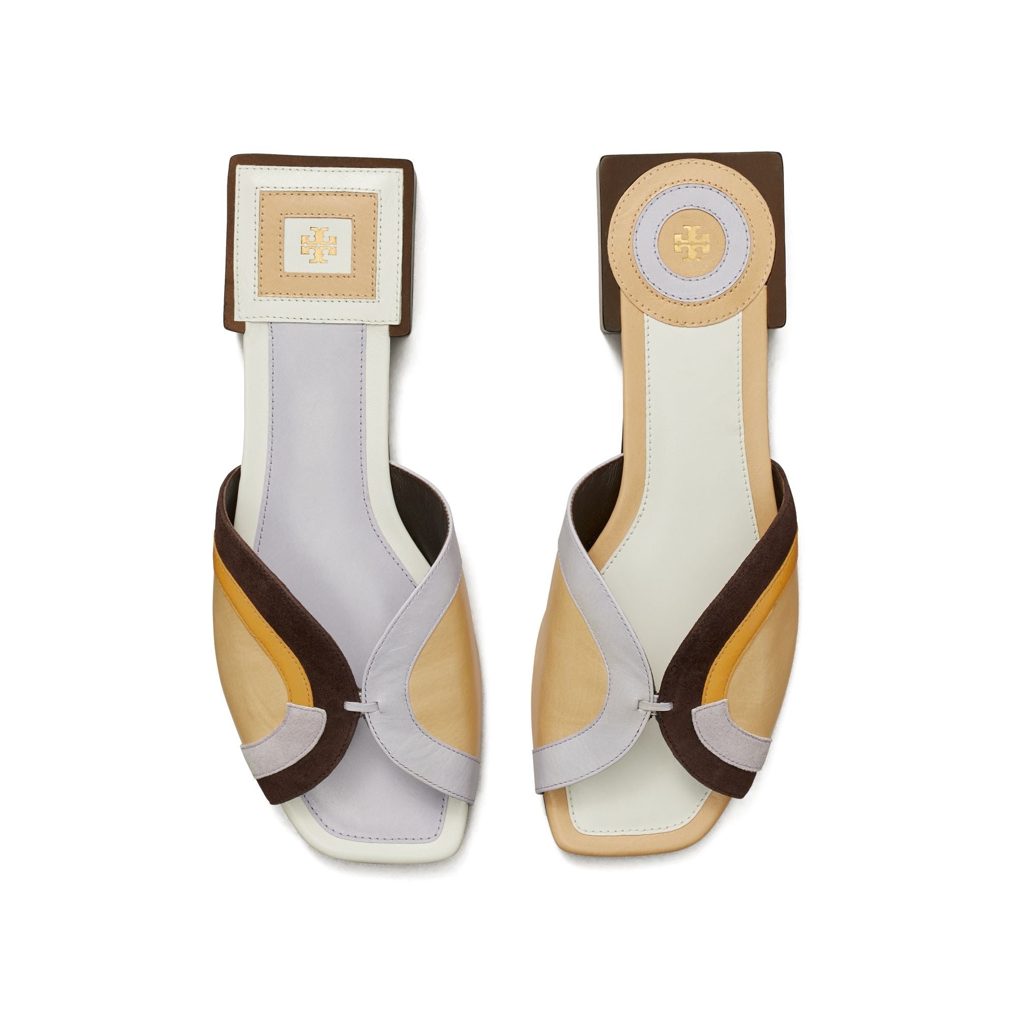 Women Marquetry Slide Sandal 25Mm - Coco / Peachy / Spring Lavender