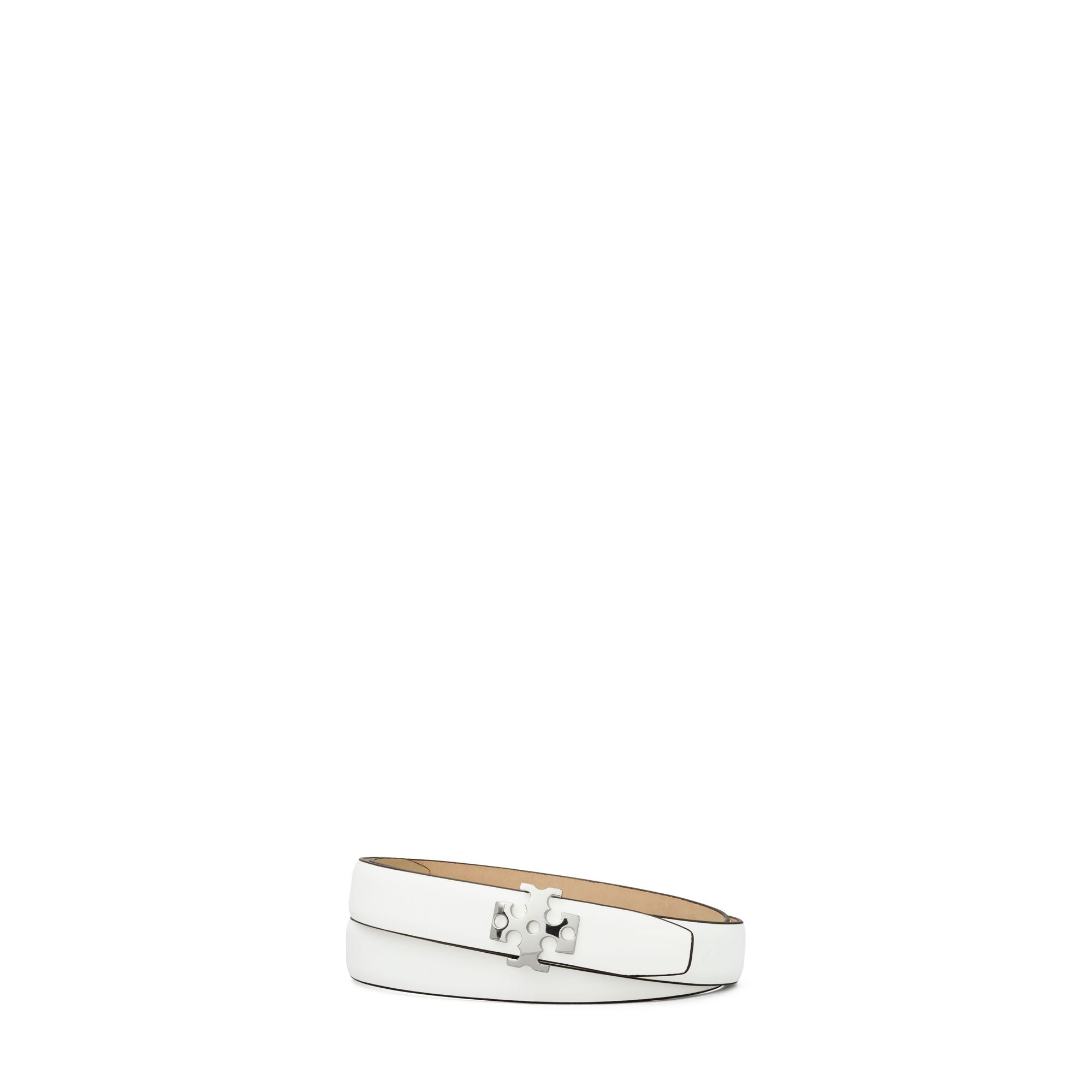 Women Thin Logo Belt - Optic White / Silver