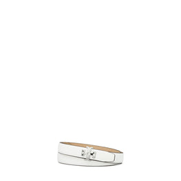 Women Thin Logo Belt - Optic White / Silver