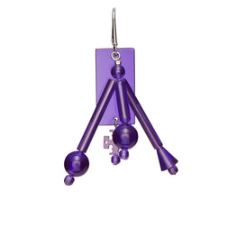 Women Beaded Tassel Earring - Tory Silver / Purple