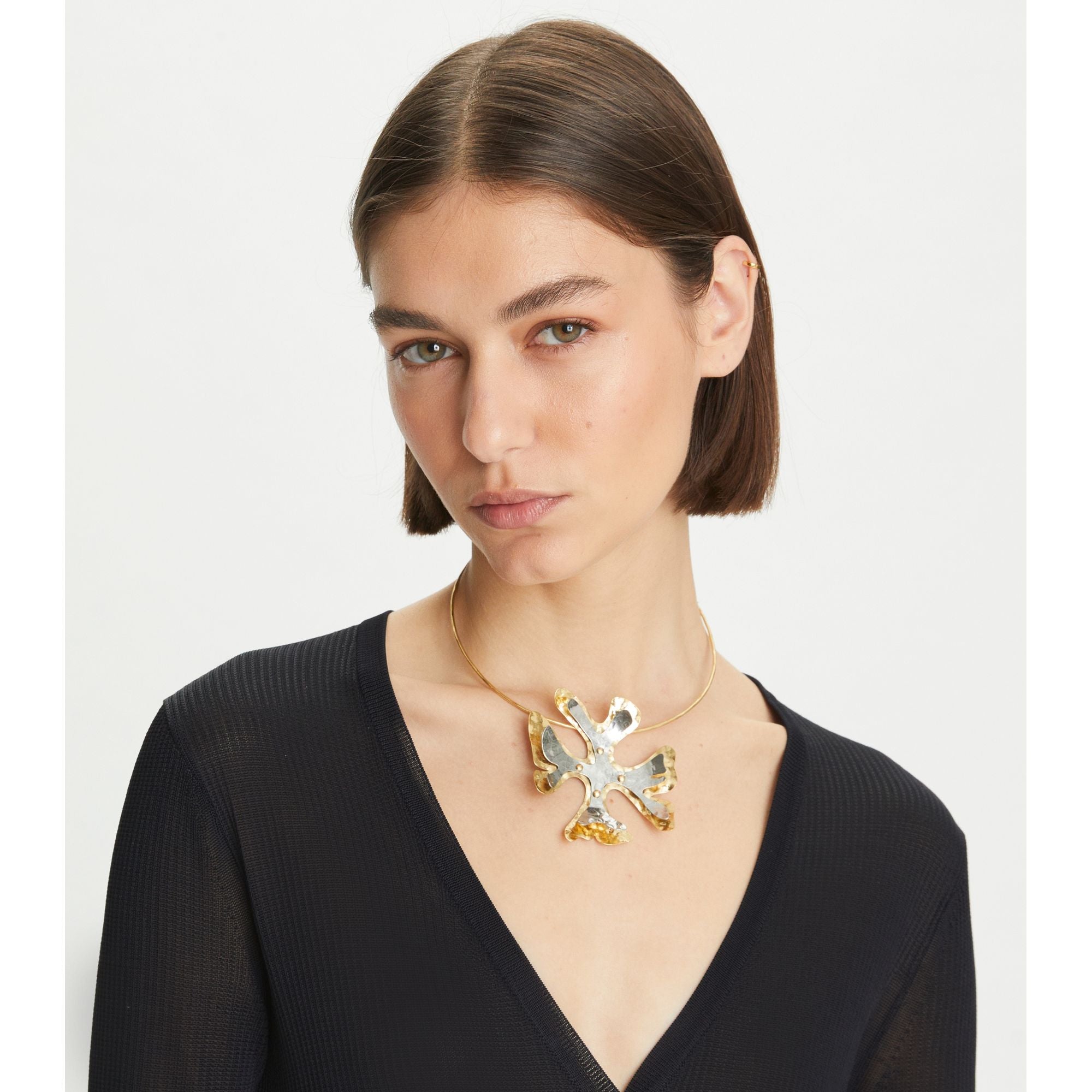 Women Roxanne Collar - Rolled Light Brass / Antique Tory Silver