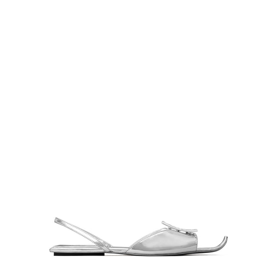 Women Logo Flat Slingback - Silver / Silver