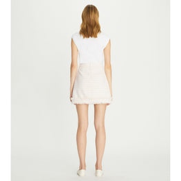 Women Tweed Mini Skirt - New Ivory