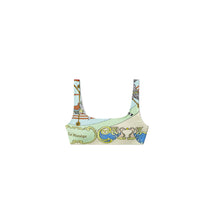 Women Weightless Printed Scoop Bra - Blue Carousel Scarf 25X25