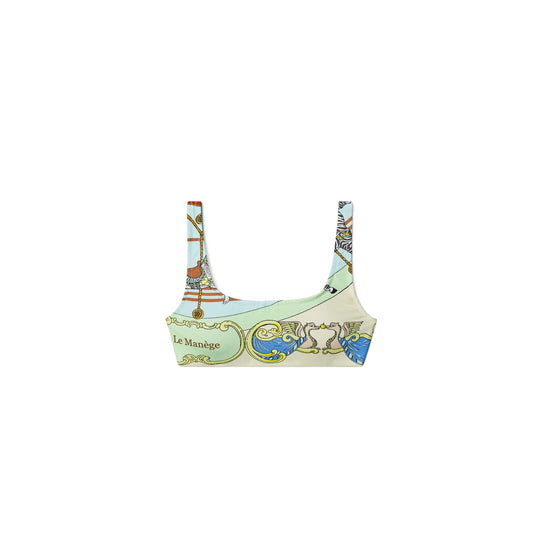 Women Weightless Printed Scoop Bra - Blue Carousel Scarf 25X25