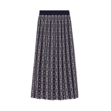 Women Knit Jacquard Skirt - Tory Navy / French Cream