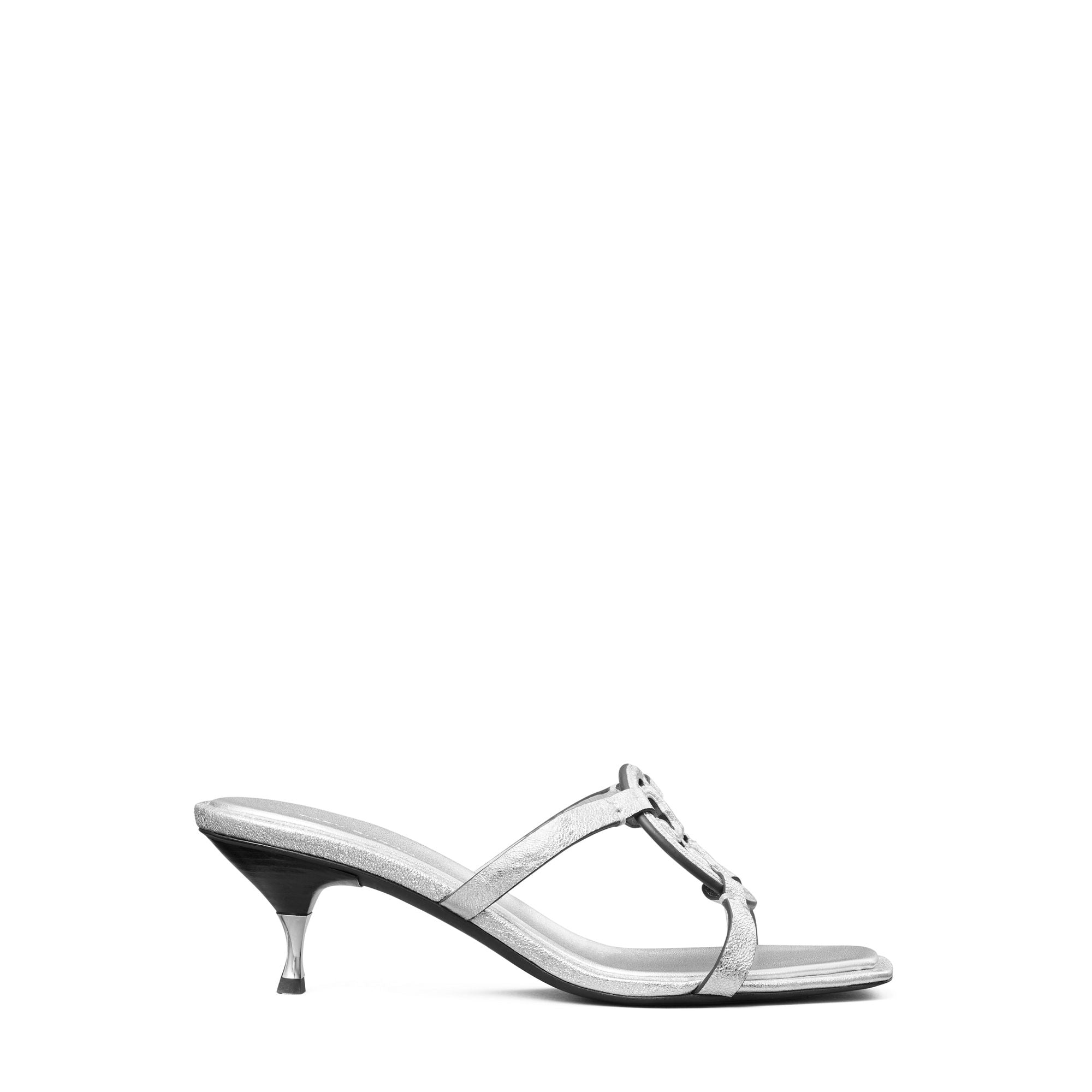 Women Geo Bombe Miller Low Heel Sandal 55Mm - Silver