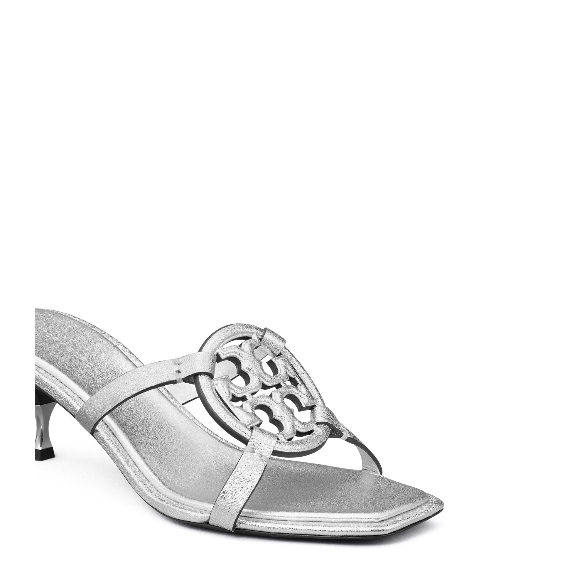 Women Geo Bombe Miller Low Heel Sandal 55Mm - Silver