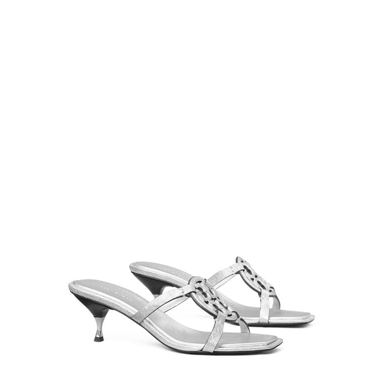Women Geo Bombe Miller Low Heel Sandal 55Mm - Silver