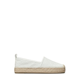 Women T Monogram Platform Espadrille - Gardenia