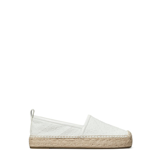 Women T Monogram Platform Espadrille - Gardenia