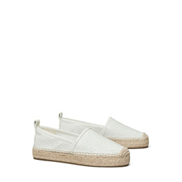 Women T Monogram Platform Espadrille - Gardenia