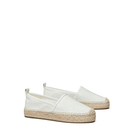Women T Monogram Platform Espadrille - Gardenia