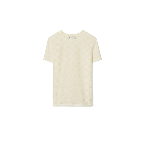 Women Logo Lace T-Shirt - New Ivory