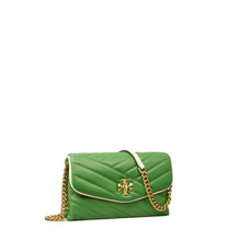 Women Kira Chevron Pop Edge Chain Wallet - Basil / Light Cream