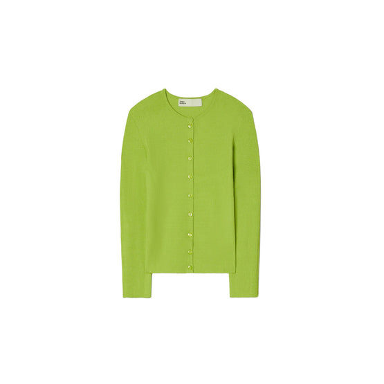 Women Ribbed Cardigan - Light Kiwi