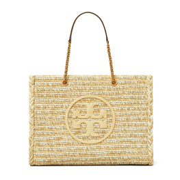 Women Ella Raffia Melange Chain Tote - Natural