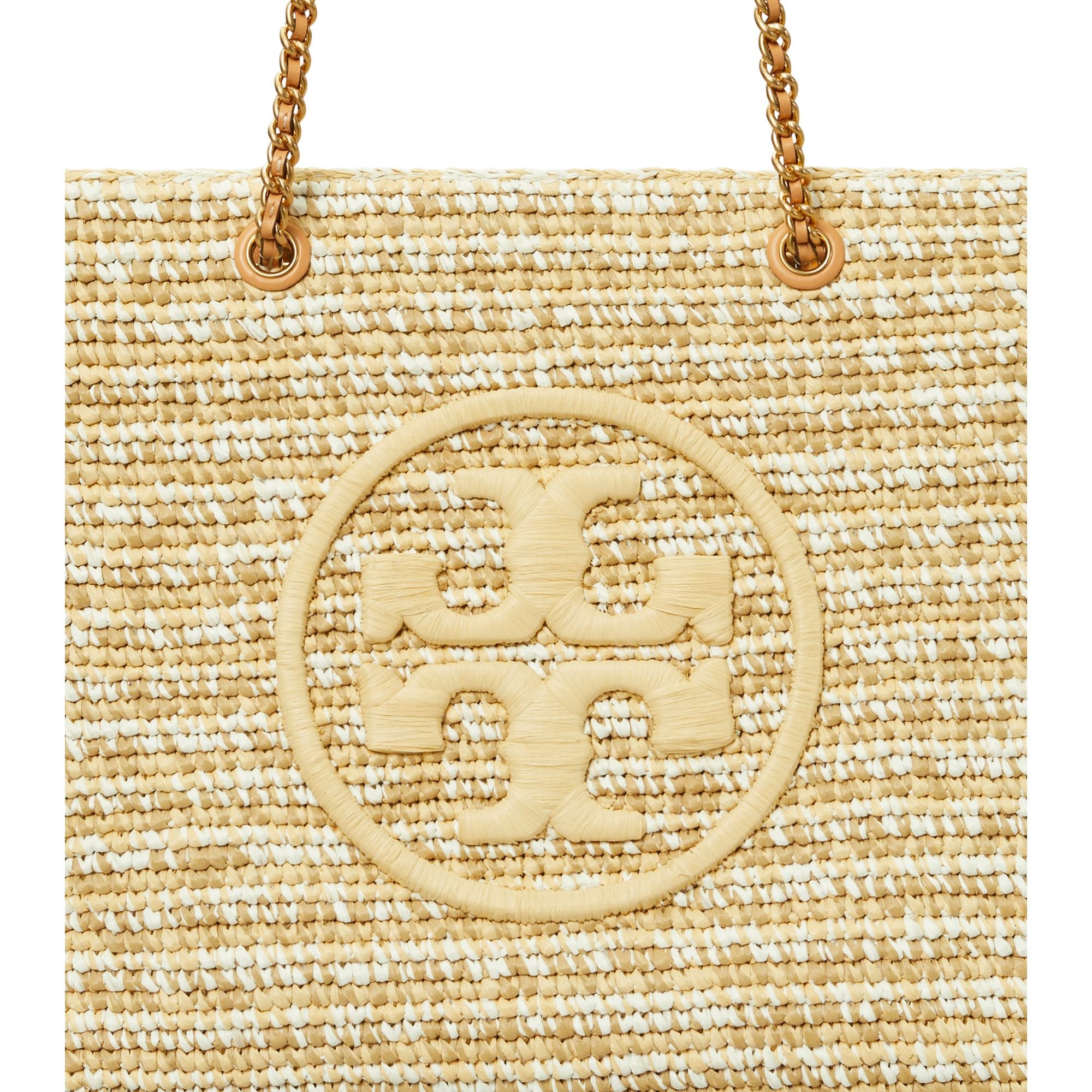 Women Ella Raffia Melange Chain Tote - Natural