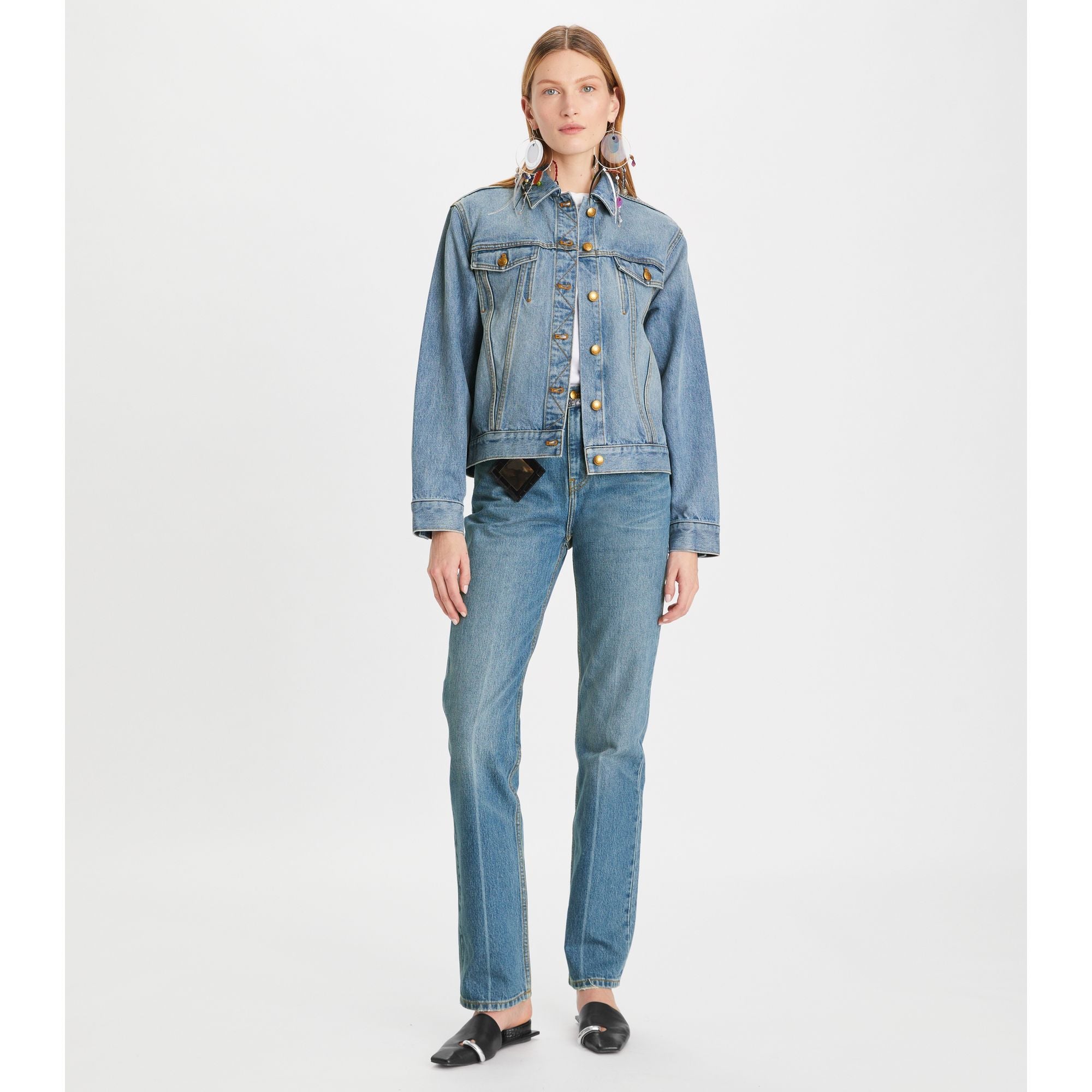 Women Denim Jacket - Vintage Wash