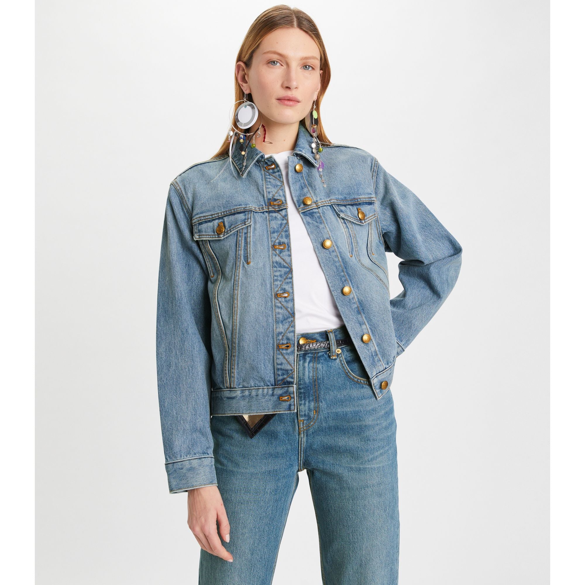 Women Denim Jacket - Vintage Wash